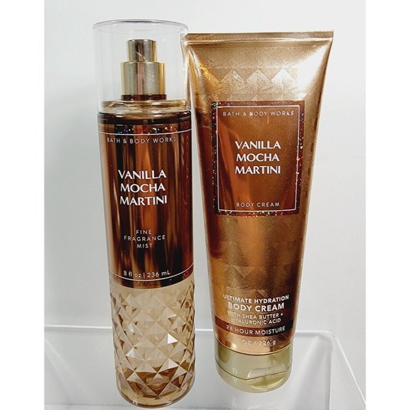 VANILLA MOCHA MARTINI Bath & Body Works Fine Fragrance Mist Body Cream Set NEW - Picture 1 of 8